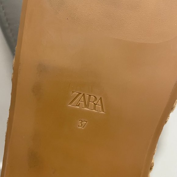 Zara Low Heel Knotted Sandals Taupe 2607/810 Size 37 Euro 6.5 US Women - Picture 8 of 10